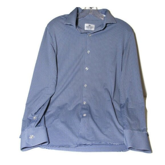 Mizzen + Main Shirt Trim Fit Long SleeveBlue White Check USA Size…